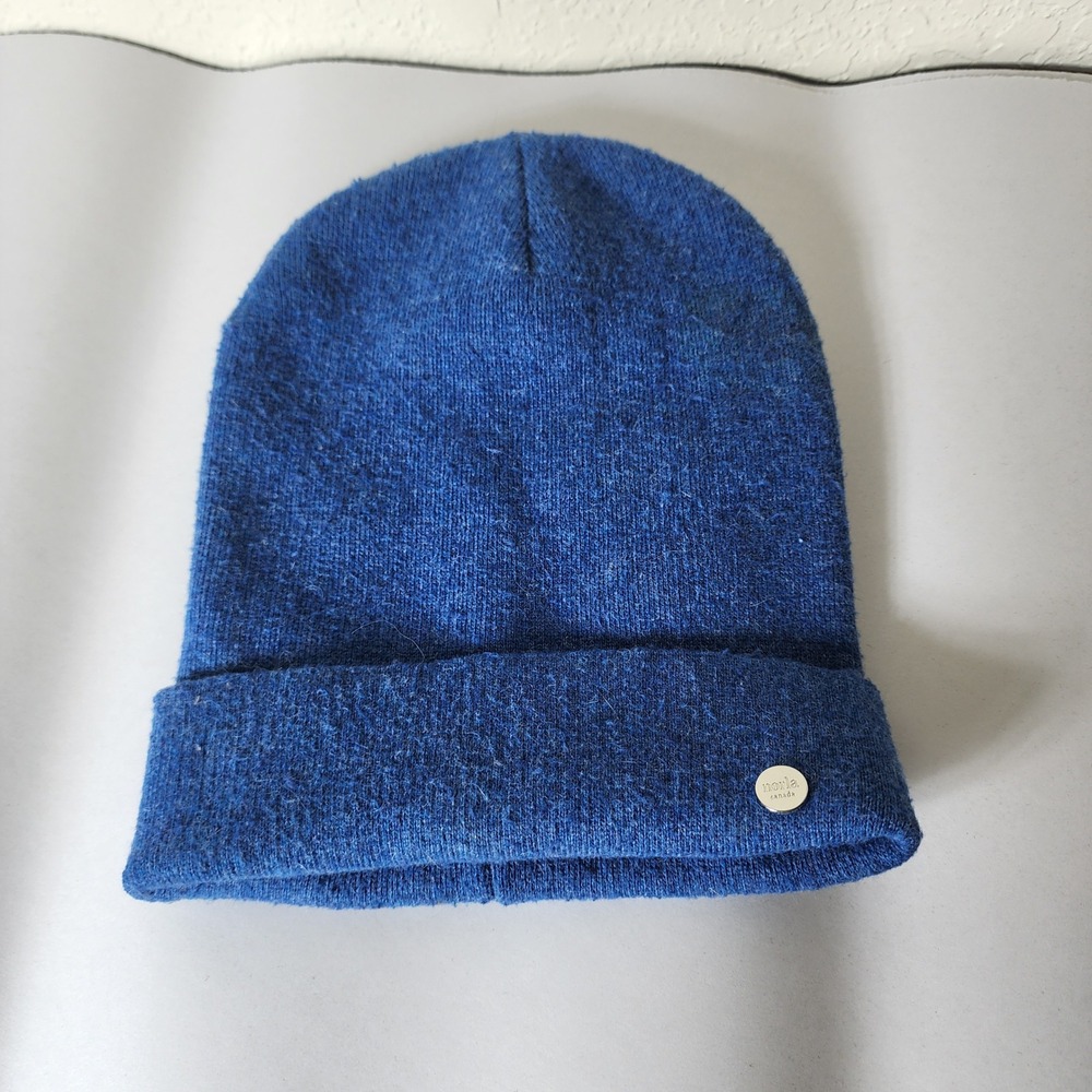 Norla Canada Blue Alpaca Wool Blend Cuffed Beanie Hat Made in Canada